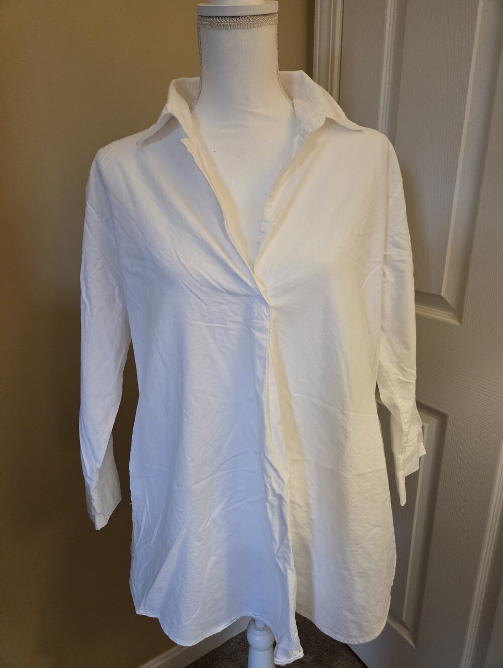 Red Land Cotton USA Made and Grown White Mini Dress/Tunic
